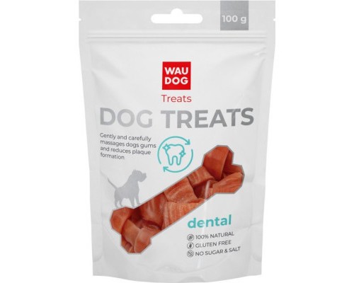 Ласощі для собак WAUDOG Treats Стоматологічна кістка зі смаком качки 100 г (4449)