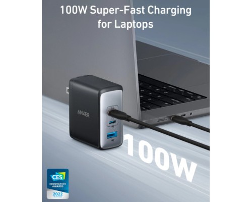 Зарядний пристрій Anker PowerPort 736 Nano II - 100W 2xUSB-C PD 1xPIQ GaN Black (A2145G11)