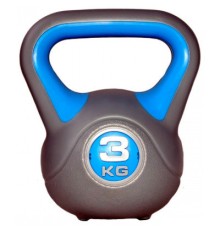 Гиря LiveUp Plastic Kettel Bell 3 кг сірий/блакитний LS2047-3 (6951376139594)