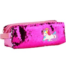 Пенал Cool For School 2 відділення з паєтками та аплікацією Фіолетовий (CF6615-purple)