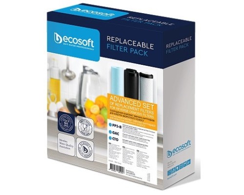 Картридж для фільтра глечика Ecosoft Комплект картриджів Ecosoft 1-2-3 покращений (2 вугільних ка (CHV3ECO)