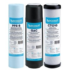 Картридж для фільтра глечика Ecosoft Комплект картриджів Ecosoft 1-2-3 покращений (2 вугільних ка (CHV3ECO)