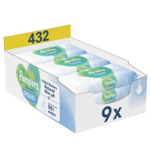 Дитячі вологі серветки Pampers Harmonie Aqua 9 пачок х 48 шт (8006540811245)
