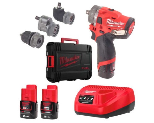 Шуруповерт Milwaukee M12 FPDXKIT-202X, 44Нм, 2x2Аг, 2 насадки, кейс (4933464138)