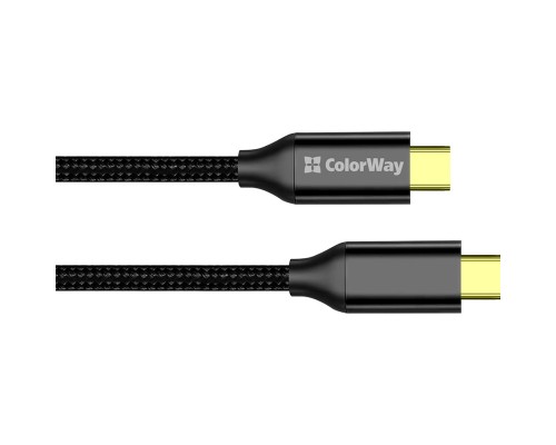 Дата кабель USB-C to USB-C 1.0m USB3.2 (20Gbps 4K PD100W) Gen2 5А black ColorWay (CW-CBPDCC062-BK)