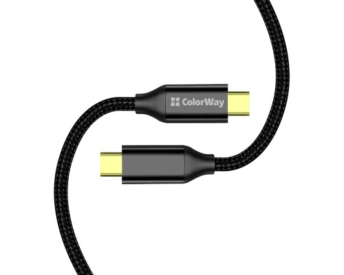 Дата кабель USB-C to USB-C 1.0m USB3.2 (20Gbps 4K PD100W) Gen2 5А black ColorWay (CW-CBPDCC062-BK)