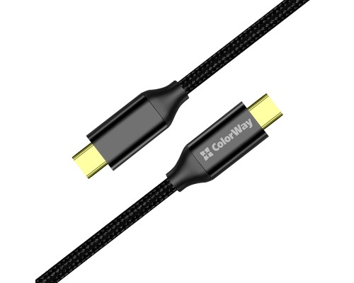 Дата кабель USB-C to USB-C 1.0m USB3.2 (20Gbps 4K PD100W) Gen2 5А black ColorWay (CW-CBPDCC062-BK)