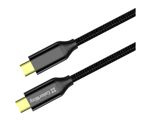 Дата кабель USB-C to USB-C 1.0m USB3.2 (20Gbps 4K PD100W) Gen2 5А black ColorWay (CW-CBPDCC062-BK)
