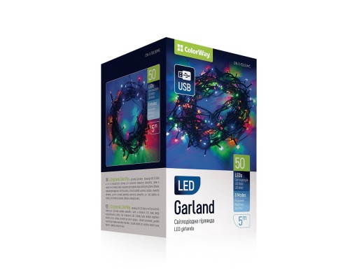 Гірлянда ColorWay LED 50 5 м 8 функцій (CW-G-50L5UMC)
