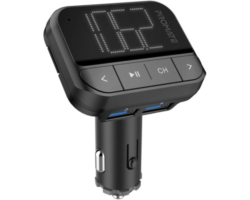 FM модулятор Promate ezfm-2 black AUX/SD/USB Black (ezfm-2.black)