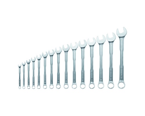Ключ Bosch гайковий, набір 15шт, комбінований, 6-21мм, CrV (1.600.A02.Z9E)