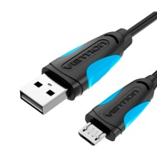 Дата кабель USB 2.0 AM to Micro 5P 2.0m Black Vention (VAS-A08-B200)