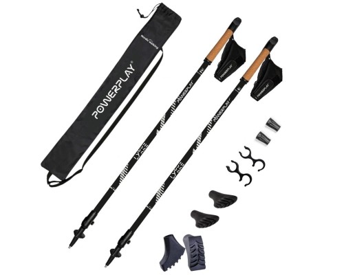 Палиці для скандинавської ходи PowerPlay 9111 Lykke Black/White 80-135 см (PP_9111_White)