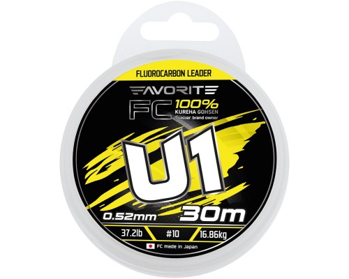 Флюорокарбон Favorite U1 FC 30m 10/0.52mm 37.2lb/16.86kg (1693.12.21)