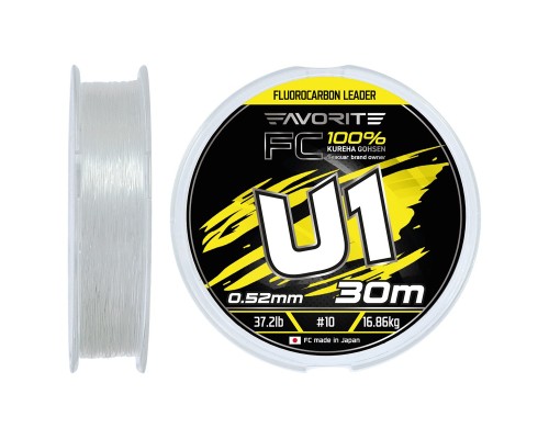 Флюорокарбон Favorite U1 FC 30m 10/0.52mm 37.2lb/16.86kg (1693.12.21)