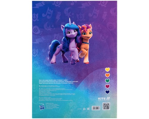Кольоровий папір Kite А4 неоновий My Little Pony (10 аркушів/ 5 кольорів) (LP24-252)