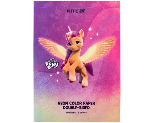 Кольоровий папір Kite А4 неоновий My Little Pony (10 аркушів/ 5 кольорів) (LP24-252)