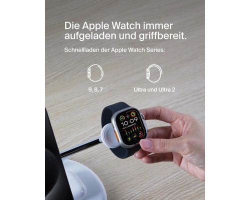 Зарядний пристрій Belkin 3in1 Magnetic Adjustable Pad Qi2 15W White (WIZ023VFWH)