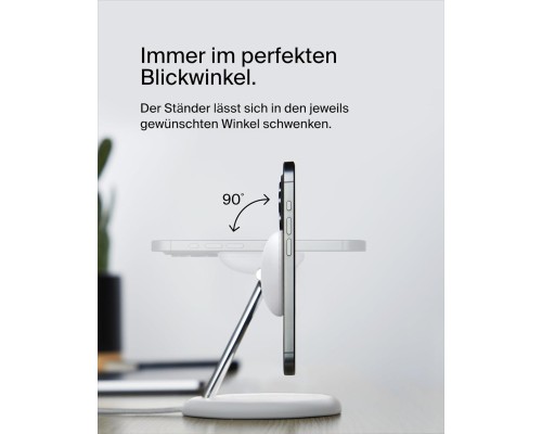 Зарядний пристрій Belkin 3in1 Magnetic Adjustable Pad Qi2 15W White (WIZ023VFWH)