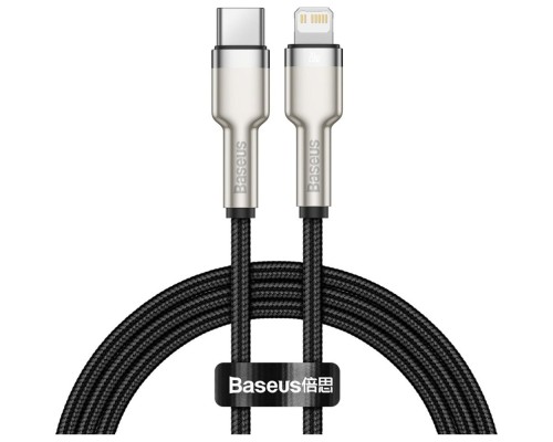 Дата кабель USB-C to Lightning 1.0m Cafule Metal PD 20W black Baseus (CATLJK-A01)