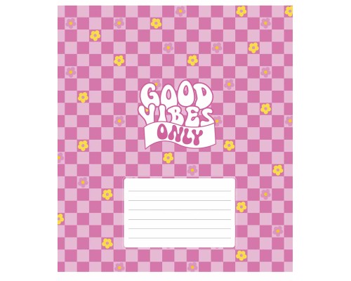 Зошит Школярик Good vibes only 18 аркушів клітинка (018-3561K)