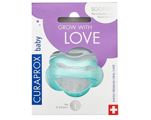 Пустушка Curaprox для дітей віком від 7 до 18 місяців Бірюзова (Babysoother turquoise s1)