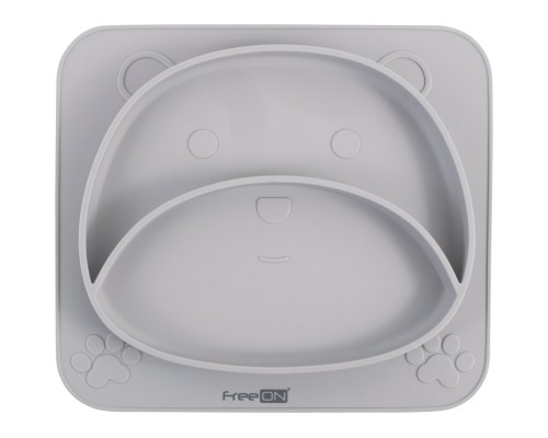 Тарілка дитяча FreeON Bear,силіконова, grey (39678)