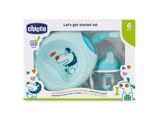 Набір дитячого посуду Chicco Meal Set 6 м+ Блакитний (16200.20)