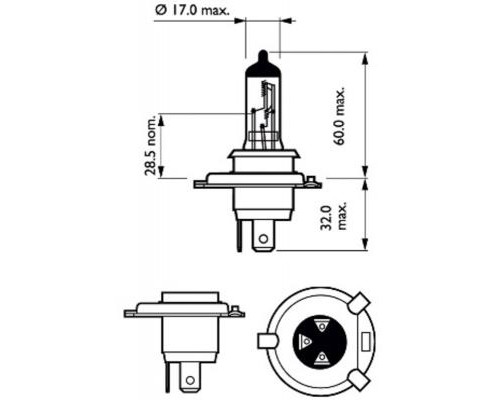 Автолампа Philips галогенова 60/55W (12342 PR B1)