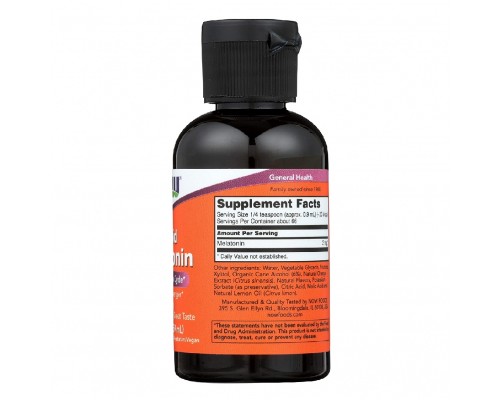 Амінокислота Now Foods Мелатонін рідкий, Liquid Melatonin, 2 рідких унції (59 мл) (NOW-03261) 
