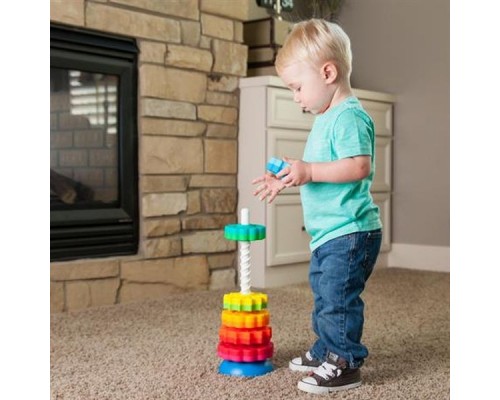 Розвиваюча іграшка Fat Brain Toys Пірамідка гвинтова тактильна SpinAgain (F110ML) Розвиваюча іграшка Fat Brain Toys Пірамідка гвинтова тактильна SpinAgain (F110ML)