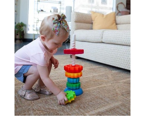 Розвиваюча іграшка Fat Brain Toys Пірамідка гвинтова тактильна SpinAgain (F110ML) Розвиваюча іграшка Fat Brain Toys Пірамідка гвинтова тактильна SpinAgain (F110ML)