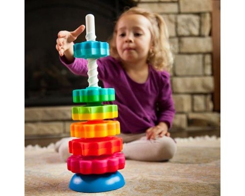 Розвиваюча іграшка Fat Brain Toys Пірамідка гвинтова тактильна SpinAgain (F110ML) Розвиваюча іграшка Fat Brain Toys Пірамідка гвинтова тактильна SpinAgain (F110ML)