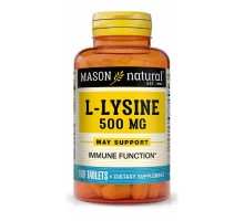 Амінокислота Mason Natural L-лізин 500мг, L-Lysine, 100 таблеток (MAV07211) 