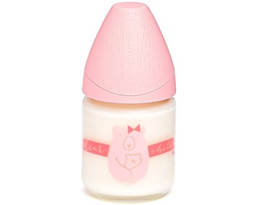 Пляшечка для годування Suavinex Скляна Сенс життя 120 мл рожева (303473)