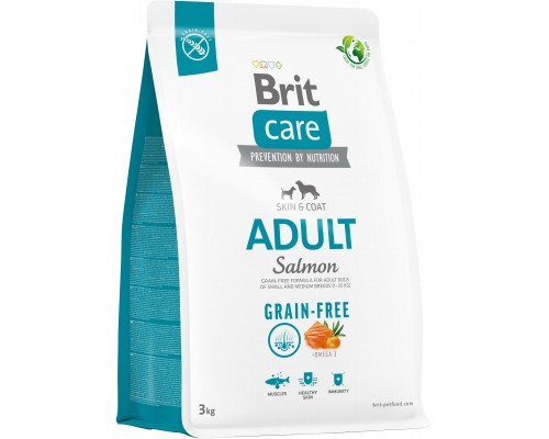 Сухий корм для собак Brit Care Dog Grain-free Adult для малих і середніх порід з лососем 3 кг (8595602558841)