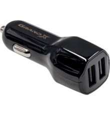 Зарядний пристрій Grand-X 3,4A 12-24V Black 2USB 5V/3 (CH-28)