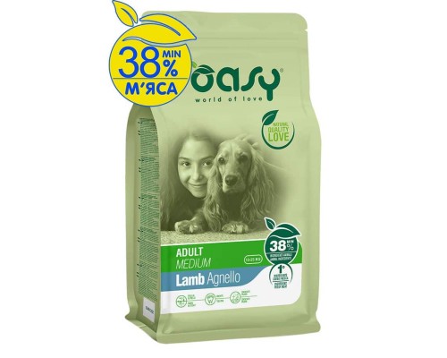 Сухий корм для собак OASY LIFESTAGE Adult Medium ягня 3 кг (8053017349046)