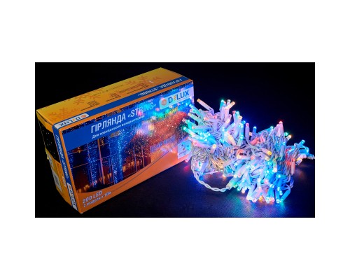 Гірлянда Delux STRING flash 200LED 20 м мульти/білий IP44 EN (90012981)
