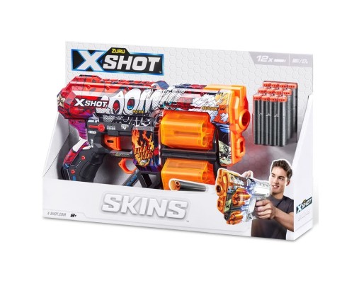 Іграшкова зброя Zuru X-Shot Швидкострільний бластер Skins Dread Boom (12 патронів) (36517A)