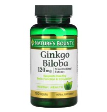 Трави Nature's Bounty Гінкго Білоба, 120 мг, Ginkgo Biloba, 100 капсул (NRT04544)