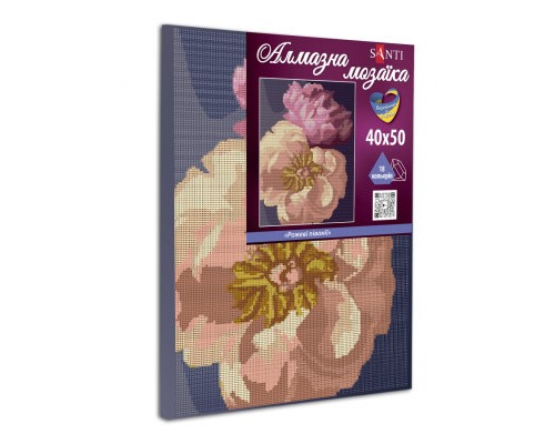 Картина по номерам Santi Рожеві півонії 40*50 см алмазна мозаїка (954696)