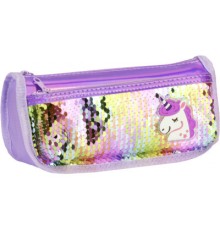 Пенал Cool For School 2 відділення з паєтками та аплікацією Фіолетовий (CF5949-purple)