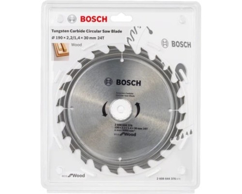Диск пильний Bosch optiline Eco, 190x30мм, 24T (2.608.644.376)