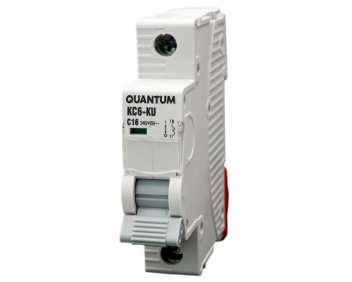 Автоматичний вимикач Quantum 1п С 10А MCB 6kA (2605 / KC6-K/ C/1P/10A-6k)