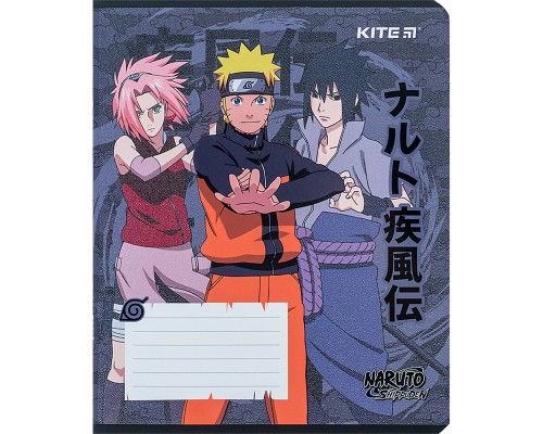 Зошит Kite Naruto 12 аркушів, клітинка (NR24-232)