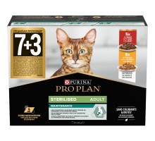 Вологий корм для кішок Purina Pro Plan Sterilised Мультипак яловичина та курка 10 x 85 г (8445290855473)