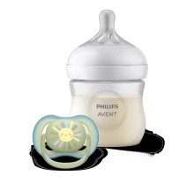 Набір для годування новонароджених Philips AVENT Natural Природний Потік пляшечка 125 мл + пустушка Ultra Air 0-6 міс (SCD837/10)