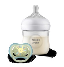 Набір для годування новонароджених Philips AVENT Natural Природний Потік пляшечка 125 мл + пустушка Ultra Air 0-6 міс (SCD837/10)