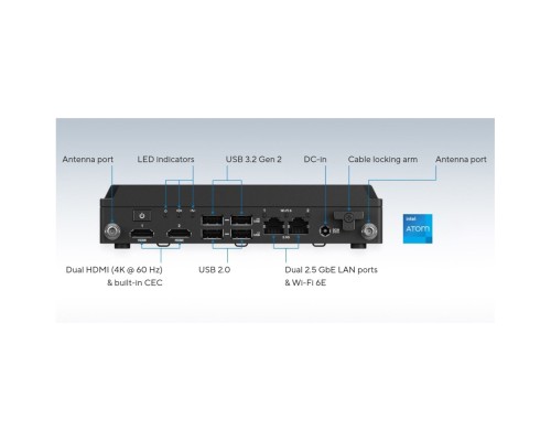Комп'ютер ASUS NUC Rugged BNUC13BRFA400B00I / Atom X7425E, no Cord (90AS0022-M00140)